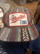 Mullet Time Serape Aztec Crown Snap Back Trucker Hat Cap Multicolored