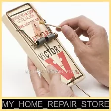 2 FOR $17 —FREE S&H— 2 LARGE 3-1/4 X 7" VICTOR M201 SNAP SPRING WOODEN RAT TRAPS