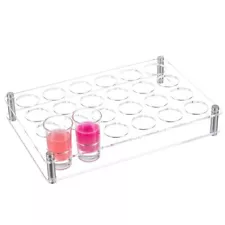 24 Shot Glass Tray Holder Clear Bar Acrylic Shot Glasses Holders Wine Glass C...