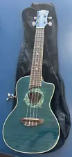 Luna Uke Dolphin Flame Top Concert Ukulele w/Preamp - Used