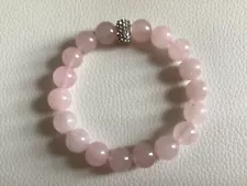 8mm 6 1/2” Loving Pink Rose Quartz Chakra Bracelet + Pouch UK Sale