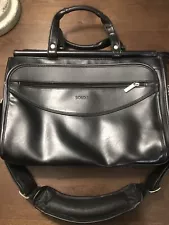 Solo~Laptop Case/ Briefcase~Black Leather Bag for Business orTravel-17"x 12"