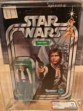 Vintage Star Wars -HAN SOLO (MOC) 12 back "C" -AFA70 (C60,B85,F85) -Small Head