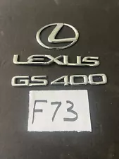 98 99 2000 Lexus GS400 Rear Trunk Lid Emblem BADGE LOGO Set Chrome Chrome GS 400