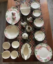 Setting for 8 - Franciscan Desert Rose dishes set - ALL CLEAN 59pc total