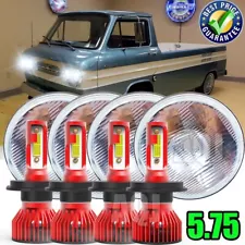 4PCS 5.75" Round LED Headlights Hi/Lo Beam for Chevy Corvair Truck 1961-1964