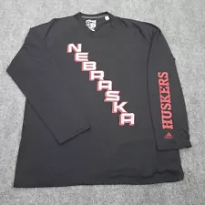 Nebraska Corn Huskers Shirt Womens 2X Black Climalite Ultimate Spell Out NCAA