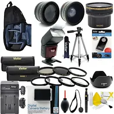 CANON EOS REBEL T3 T5 EVERYTHING YOU NEED PROFESSIONAL LENS FILTER FLASH KIT