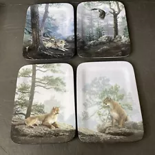 Vtg Bradford Exchange Set of 4 Decorative 8x6 Wall Plates Natures Harmony 1996