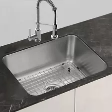 JASSFERRY 23in Single Bowl 16 Gauge Stainless Steel Undermount Kitchen Sink