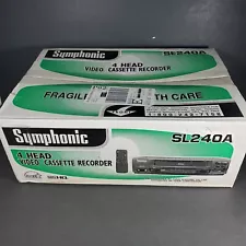 Symphonic SL240A VHS Player 4 Head VCR Video Cassette Recorder NIB