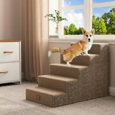 Small Dog Stairs Pet Stairs Pet Steps for Bed and Couch with Support Boards