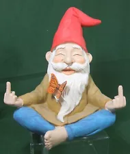 New ListingOutdoor/Indoor Garden gnomes statue yoga pose with hand gestures and butterfly