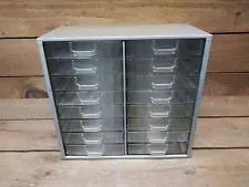 Vintage 16 Drawer Metal Small Parts Storage Organizer Cabinet