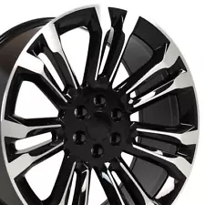 New 24x10 inch Alloy Wheel for Cadillac Escalade 99-23 Black Machined Rim 24 in