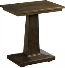 Chairside Table End Side WOODBRIDGE Tapered Square Column Rectangular Hardwood