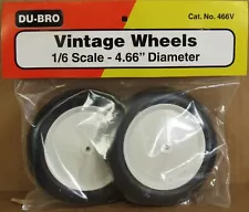 DU-BRO 466V Vintage 4.66 Diameter Tires/Wheels 1/6 Scale for Model Airplane NOS