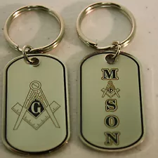 Mason Dog Tag Key Ring Keychain - Masonic