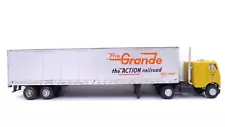 New ListingHO White Freightliner Cabover Semi Truck Tractor w D&RGW Rio Grande Trailer RGTZ