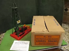 super clean ORIGINAL LIONEL 455 OIL DERRICK IN nice OB - POSTWAR - NO RESERVE