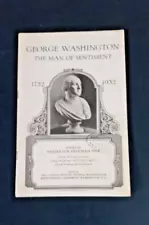 Vntg 1931 "George Washington - "Man of Sentiment" Bicentennial Commission