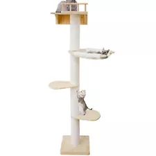 74" Cat Tree for Large Indoor Cats, Wall Mounted Cat Furniture with Scratchin...