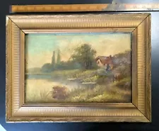 1900s Oil On Canvas Unsigned Landscape Louisiana Estate Sale Homeplace