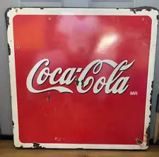 Coca Cola Metal Table Porcelain Top Restaurant Bar-29 X 29