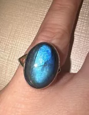 sterling silver Cabochon labradorite Ring