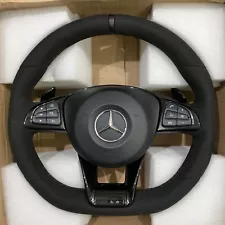 OEM MERCEDES BENZ AMG GTR GTC C190 STEERING WHEEL BLACK ALCANTARA