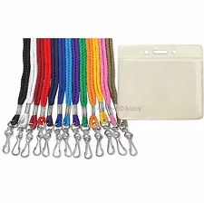 2 LANYARD NECK STRAP + 2 BADGE HOLDER NAME BADGE FOR ID NEW = ON SALE NOW