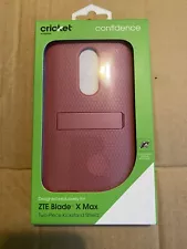 NEW CRICKET ZTE Blade X Max Pink Two Piece Kickstand Shield Phone Case