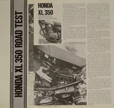 1974 Honda XL350 Original Motorcycle 3pg test Article