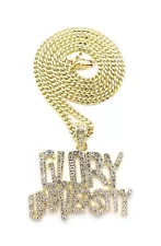 NEW ICED CHIEF KEEF GLORY UNIVERSITY PENDANT WITH 20" 3mm CUBAN CHAIN