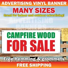 CAMPFIRE WOOD FOR SALE Advertising Banner Vinyl Mesh Sign wood logs firewood