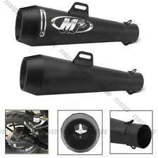 For Honda CB900F 919 Suzuki GSX1300R Hayabusa GP Slip On Exhaust Black Muffler