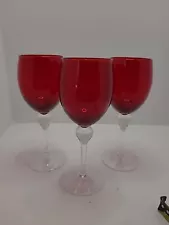 Mikasa Style Ruby Red Water Drink Goblets Set of 3