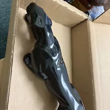 Vtg Mid-Century Stalking Black Panther Statue 25” Very Long