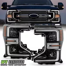 For 2020 2021 2022 Ford F250 F350 SuperDuty Black Full LED Headlights Left+Right (For: 2021 Ford F-250 Super Duty)