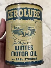 New ListingVintage ZEROLUBE Oil Can 1 Quart Original Rare Leechburg Pa Penn Glenn Oil Works