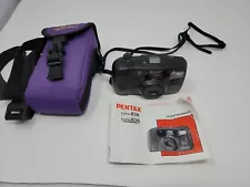 Pentax Espio 838 35mm Point and Shoot Film Camera with Case And Manual - WORKS!