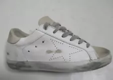 Golden Goose Super-Star With Perforated Star and Ice-Gray Heel Tap White Size 2