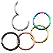 Piercing Septum Clicker Titanium Segment Ring Hinge Nose Lip Ear Body Jewelry ~