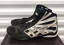 Asics Split Second Men's US 11.5 EUR 45 Black Silver White Wrestling MMA J001Y