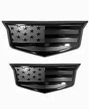 2021-2023 Set of American Flag Aluminum Overlay Front Rear Emblems for Escalade