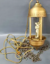 Vintage 1970s Greek Goddess Hanging Mineral Oil Rain Drip Lamp PARTS REPAIR