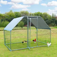 Large Metal Chicken Coop Walk-in Poultry Cage Hen Run House Rabbits Habitat Cage