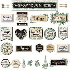 26 Pieces Growth Mindset Posters Bulletin Board Grow Your Mindset Positive Sa...