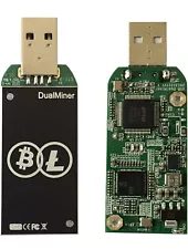 DualMiner USB ASIC Miner BTC LTC DOGE Black Bitcoin Collectible