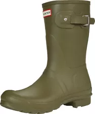 Hunter Original Short Rain Boots for Women - Vulcanized Natu Sz_9_Olive Green